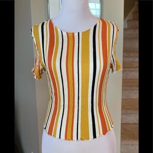 Juniors size M striped shirt, stretchy material